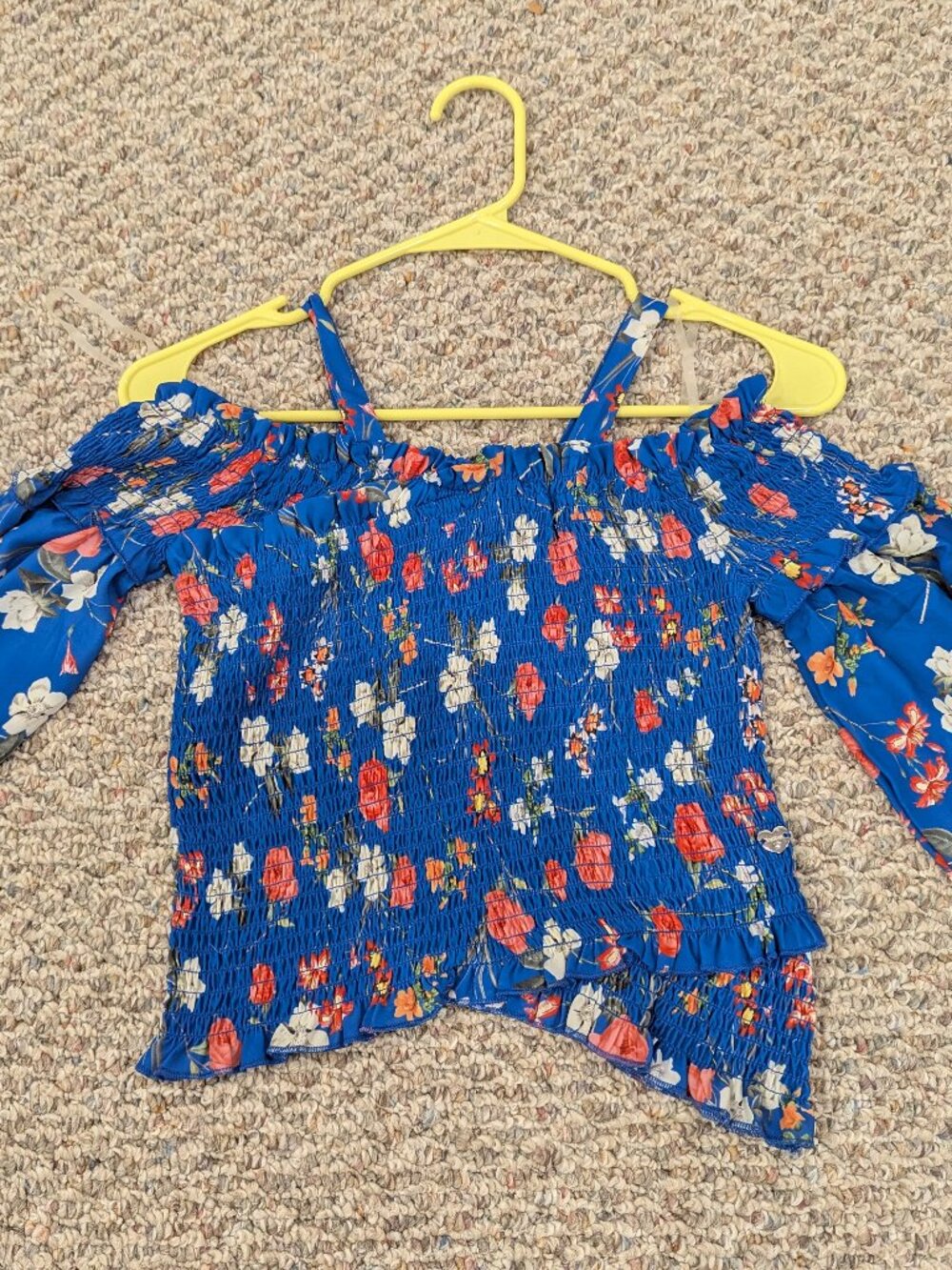 BEBE Girls Bright Off Shoulder Top Sz L / Women's XS